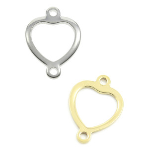Ocelový konektor srdce 19x13mm - 1ks+B