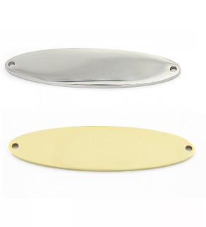 Leštěný Nerezový Konektor ovál 48x12mm - 1ks