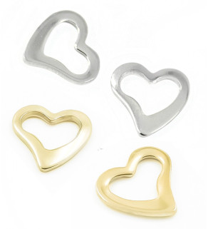 Ocelový Komponent Srdce 15mm - 1Ks