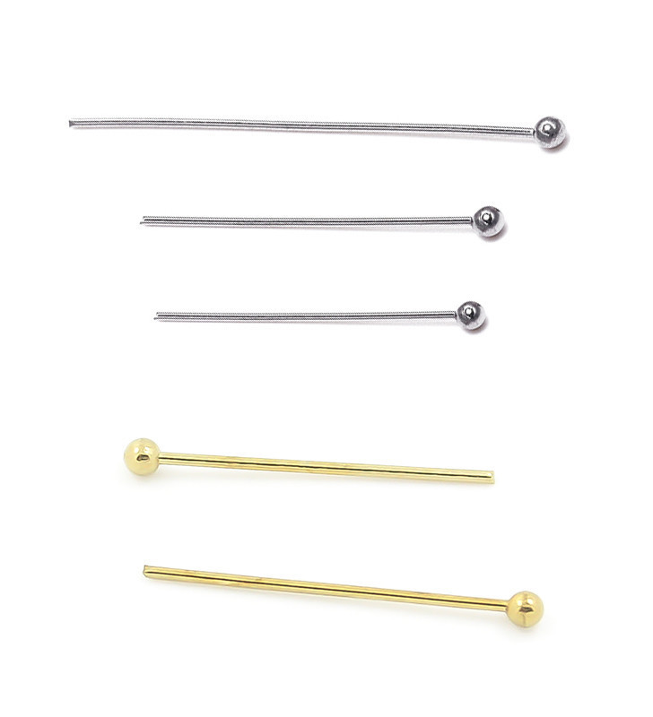 Stainless Steel HeadPin with bead - 1Pcs