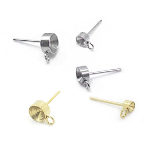 Stainless Steel Earring Post 3-6mm - 1Pc