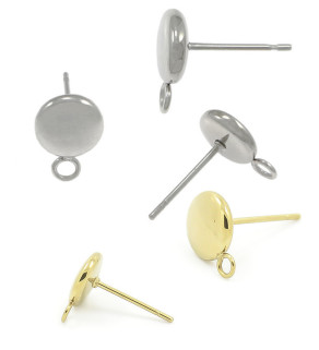 Stainless Steel Round Ear Studs 8,5mm 1PC