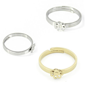 Prstýnkový základ kytička s lůžkem 6mm - 1ks