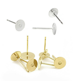 Stainless Steel Earring Post 316 3-10mm - 1Pc+P