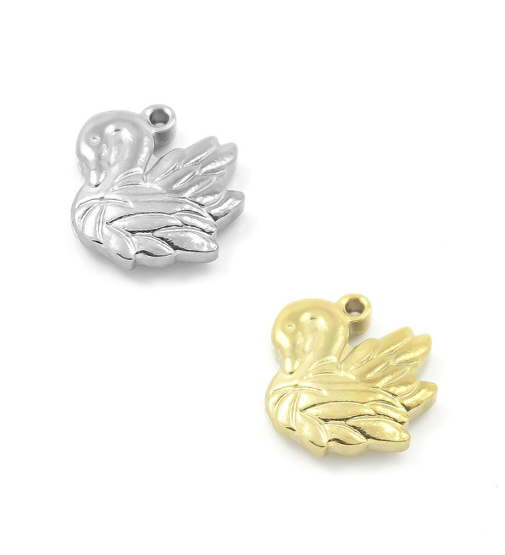 Ocelový přívěsek Labuť 15mm - 1Ks