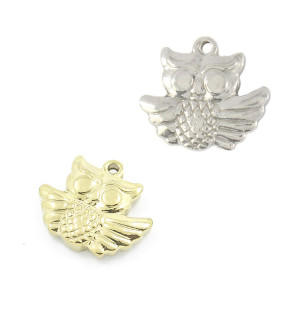 Stainless Steel Owl 14mm - 1Pc+