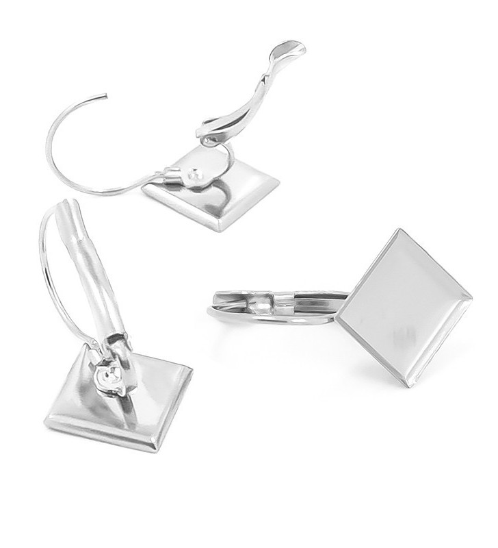Stainless Steel Earring Square 10mm