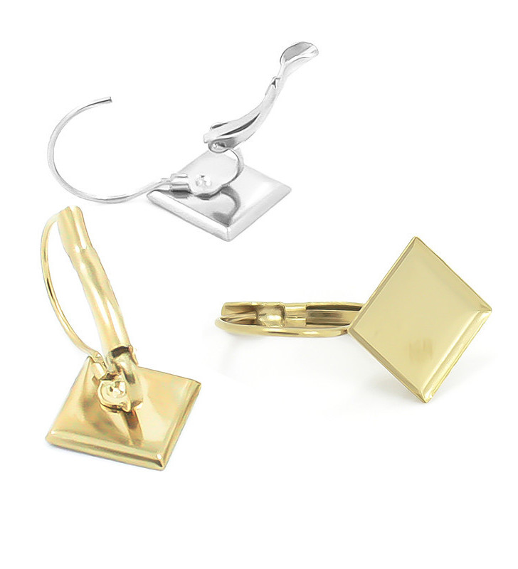 Stainless Steel Earring Square 10mm