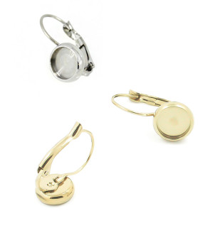 Stainless Steel 316 Earwires round 8mm - 1Pc