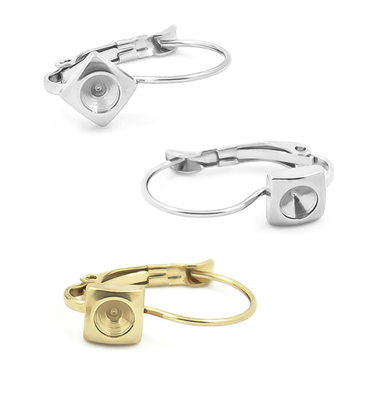 Náušnice z chirurgické oceli čtverce 6mm