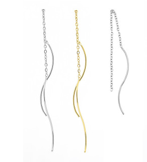 Řetízkové náušnice z chirurgické oceli 120mm - 1ks