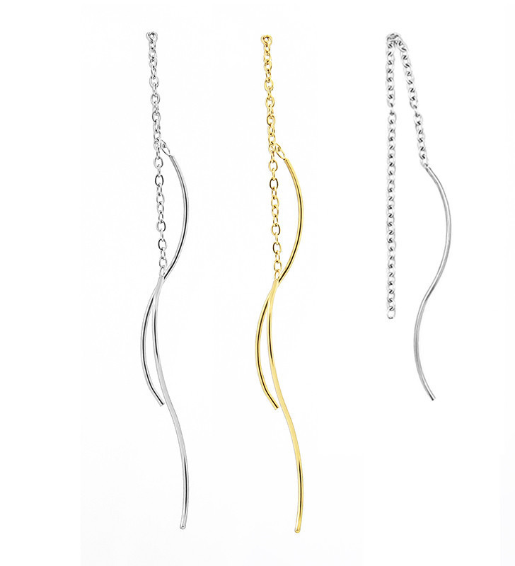 Stainless Steel 316 Chain earrings 120mm - 1Pc