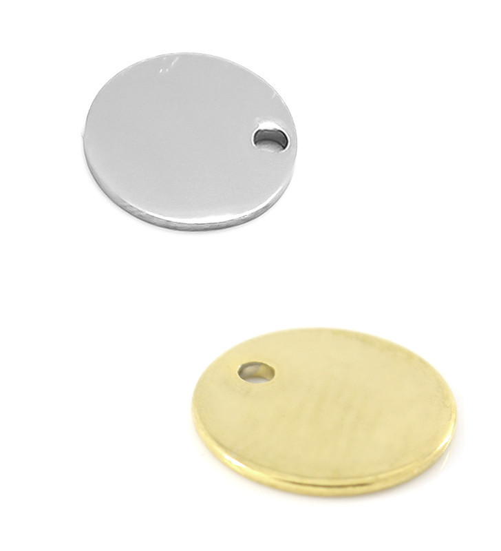 Stainless Steel Tag Pendants Round -1Pc+P