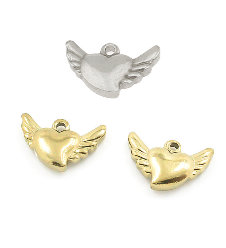 Stainless Steel Winged Heart