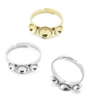 Stainless steel Finger Ring Setting 6mm - 1Pc