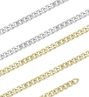 Ocelový řetízek Curb 304 - 1m