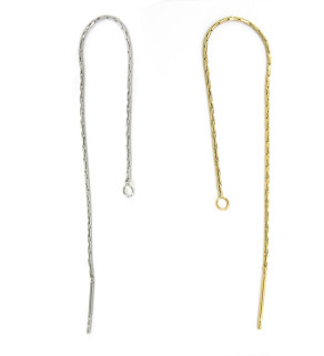 Řetízkové náušnice 316L s otevřeným kroužkem - 1Ks