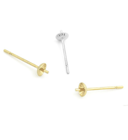 Náušnicové dříky s lůžkem 304 13x3x0,7mm - 1Ks+B