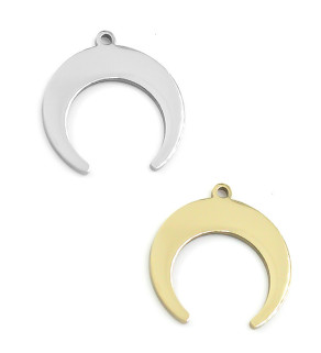 Stainless Steel Pendant moon 21mm 1Pc