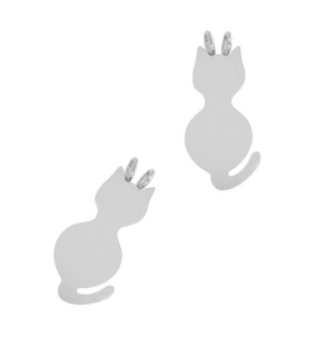 Stainless Steel Cat pendant 19mm