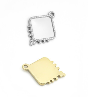 Stainless steel pendant 23mm - 10mm - 1Pcs