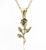 Stainless Steel Rose with stem pendant with chain