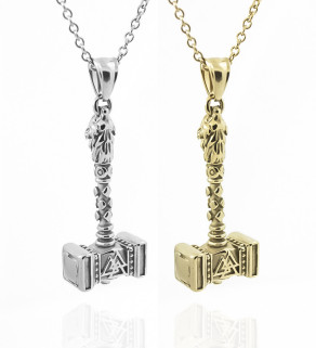 Stainless Steel Mjölnir pendant with chain