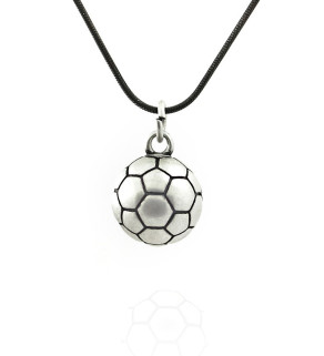 Stainless Steel Blackened football pendant with chain