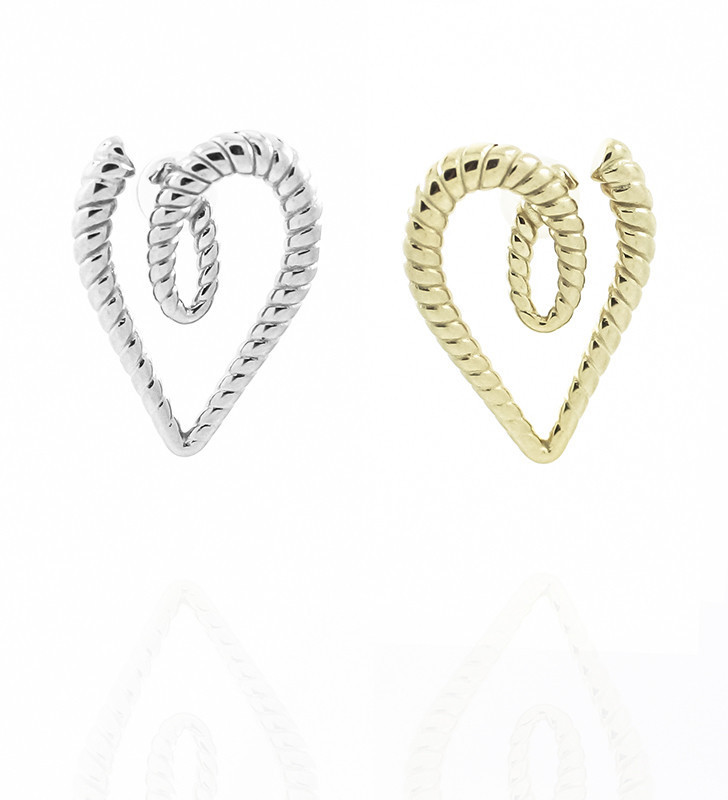 Ocelové náušnice 27mm Heartstring