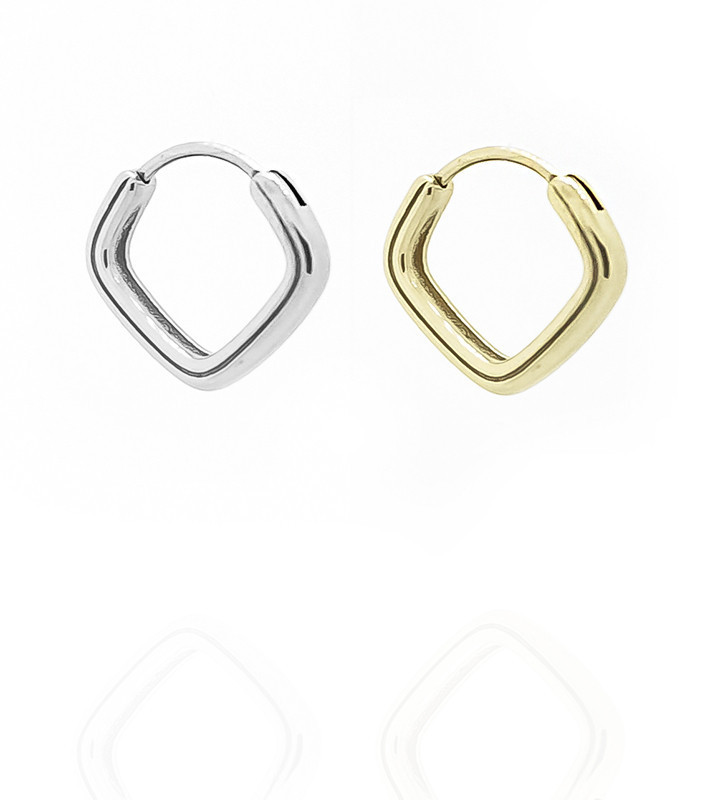 Stainless Steel earrings Tri-Edge Hoops