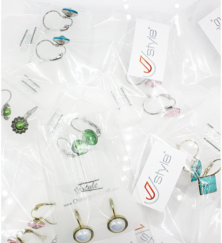 Náušnice z chirurgické oceli Crystal Shine