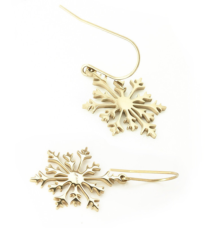 Náušnice z chirurgické oceli Snowflake