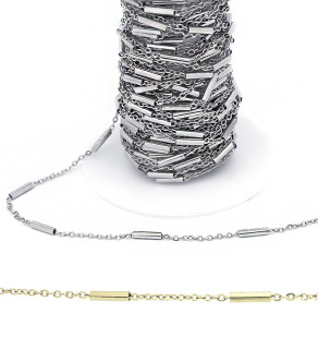 Nerezový řetízek Trubičky 8x2mm - 1m