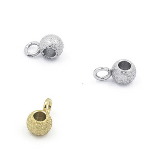 Stainless Steel bead with loop 4-6mm - 1Pc