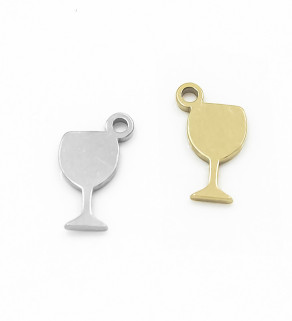 Stainless steel Glass Pendant 9mm