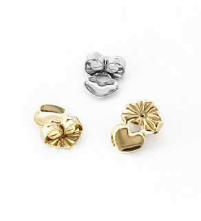 Náušnicové nerezové zarážky srdce - 1Ks+B
