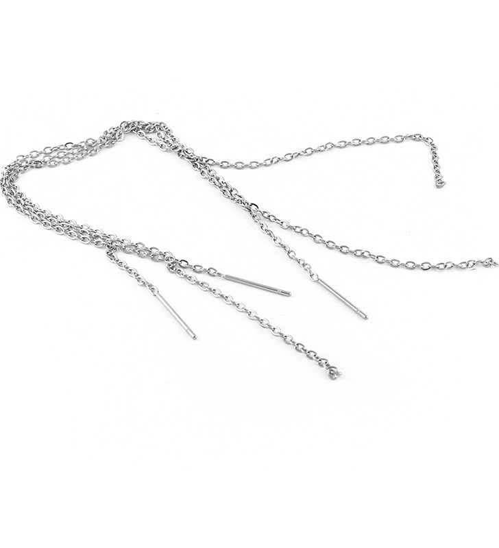 Stainless Steel Chain Earrings +-16cm - 1Pc