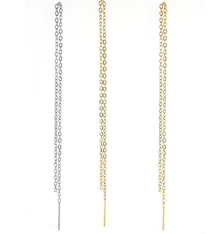 Stainless Steel Chain Earrings +-16cm - 1Pc