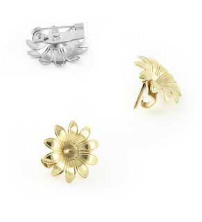 Ocelový komponent na Brož Kytka - 1Ks