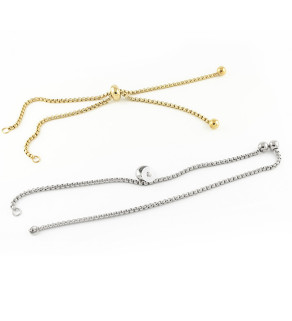 Stainless steel chain bracelet components Box - 1Pc