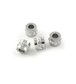 BeadsStainless Steel Beads with rhinestones 5mm - 1Pcs