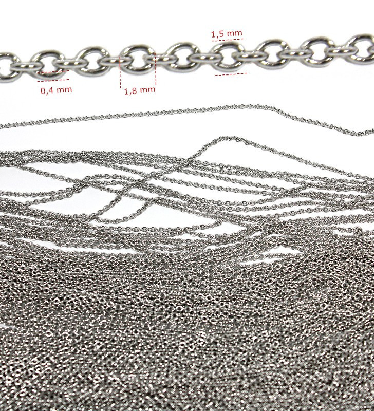 Oválný řetízek z chirurgické oceli  - 1m