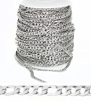 Figaro 5x1,3mm Ocelový řetízek - 1m