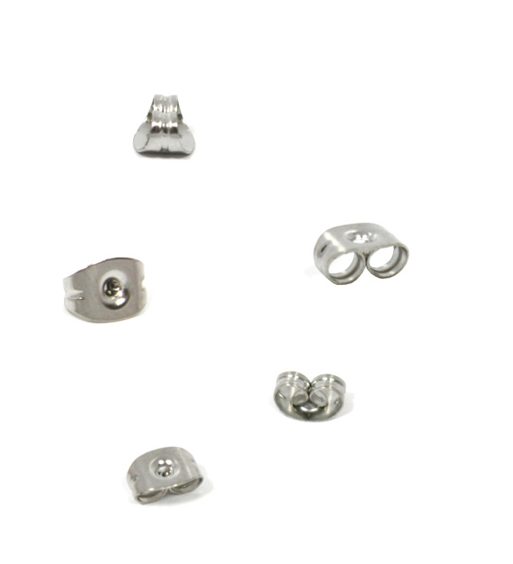 Náušnicové zarážky z chirurgické oceli 6x4,5mm - 1ks+B