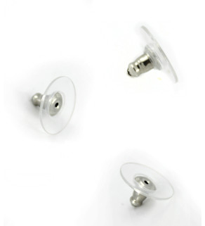 Ocelové náušnicové zarážky 11x6x3mm - 1ks+B