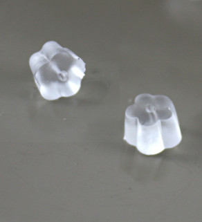 Silikonové náušnicové zarážky kytička 1Ks+B