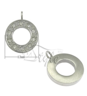 Přívěsek Donut s kamínky 13x16x2mm