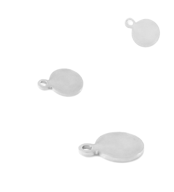 Ocelový přívěsek kolečko 5-8mm - 1Ks+B