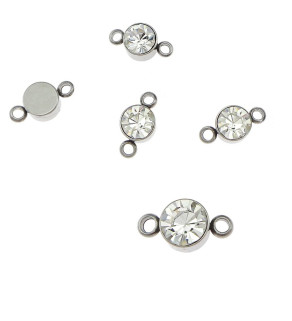 Ocelový konektor s krystalem 11x5mm - 1Ks+B