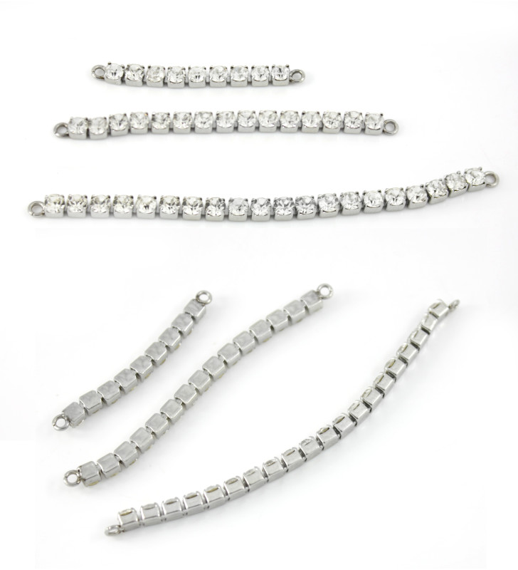 Štrasový ocelový konektor